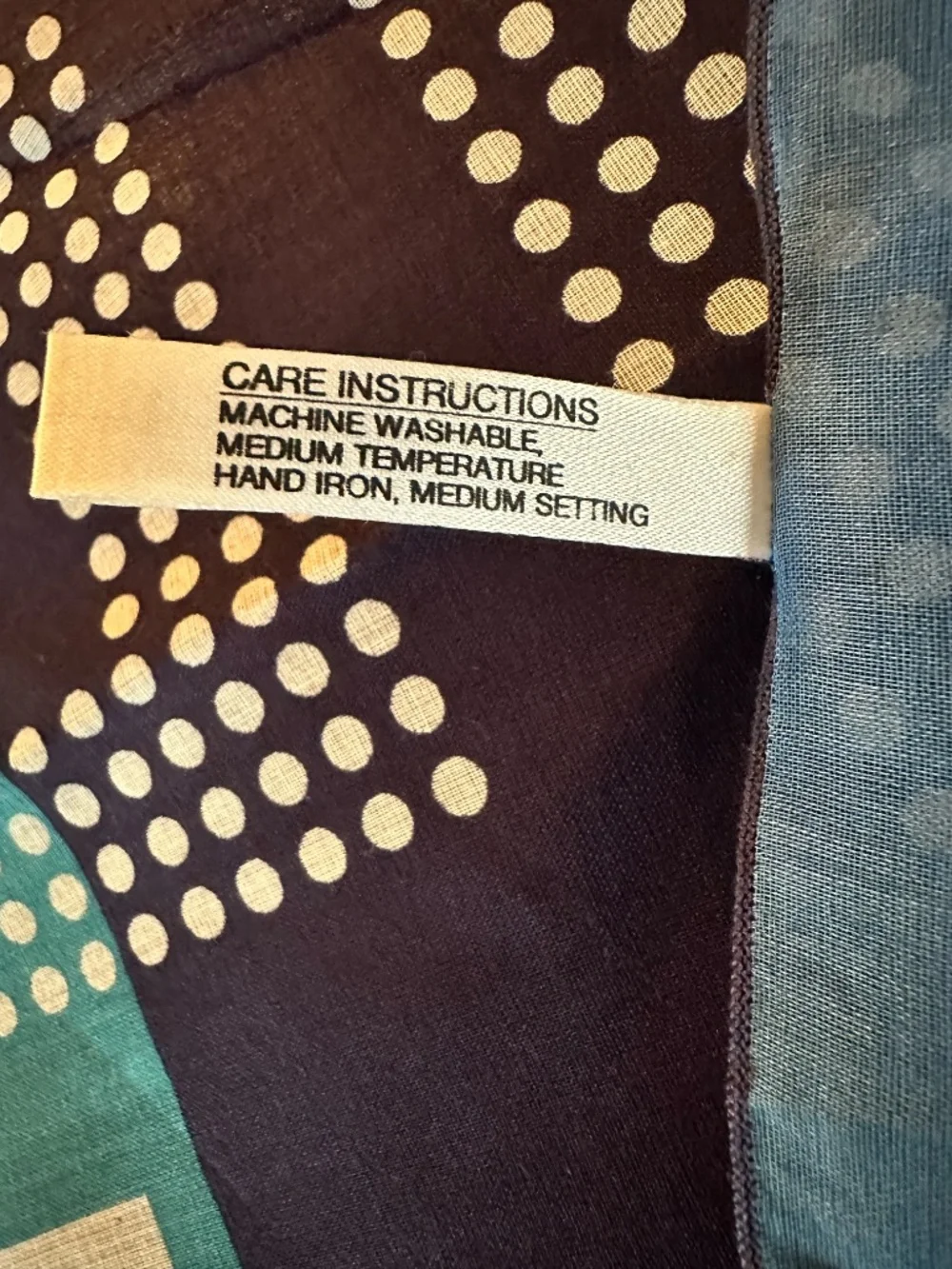 Vintage Nasharr Freres 1970s Geometric square scarf ~ Cotton